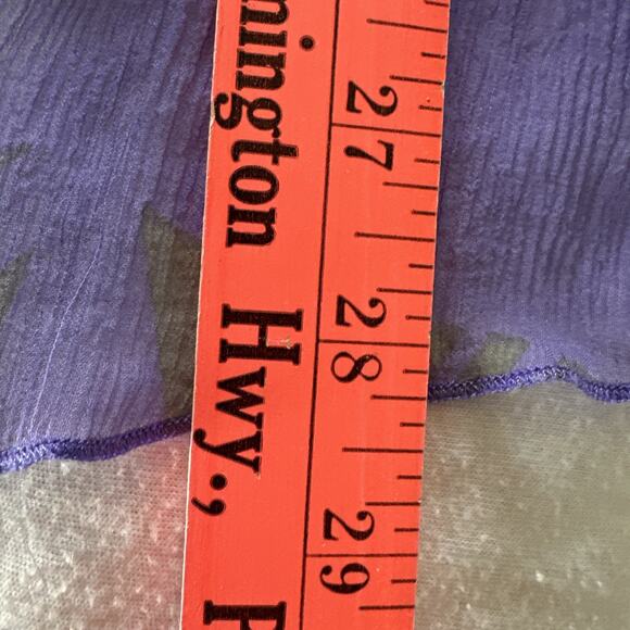 ANTIK BATIK Blouse Womens Small 38 Purple Sheer Silk Artsy Bohemian Print Tunic - Picture 9 of 9